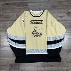 Ghost Riders Hockey Jersey Mens 2XL Beige Black Athletic Knit Reebok CCM 8